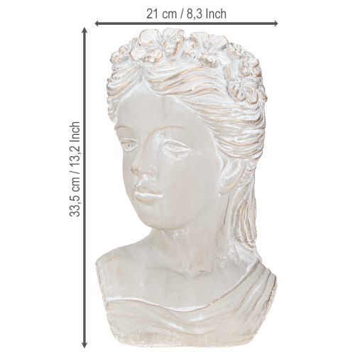 Product Plant pot sculpture woman cast stone antique look 21×17.5×33.5cm