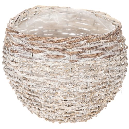 ProductName  
Round Handwoven Basket with Inner Lining – White – 23cm  

ProductDescription  
<div>  
<h2>White Handwoven Basket for Home Decoration and Planting</h2>  
 
<p>This round white handwoven basket is an excellent choice for adding a natural tou