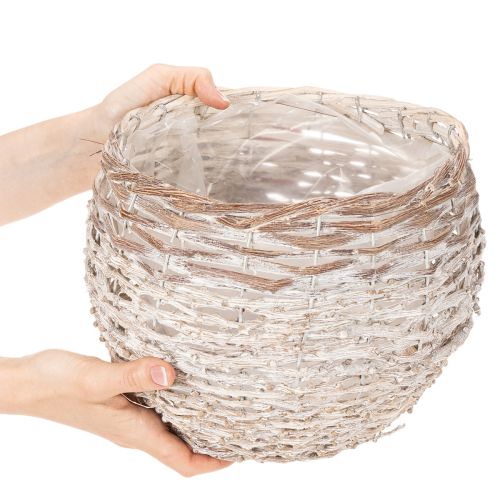 ProductName  
Round Handwoven Basket with Inner Lining – White – 23cm  

ProductDescription  
<div>  
<h2>White Handwoven Basket for Home Decoration and Planting</h2>  
 
<p>This round white handwoven basket is an excellent choice for adding a natural tou | Floristik24.co.uk