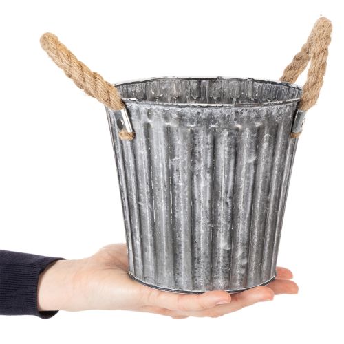 Metal plant pot, decorative pot with handles, planter, cachepot Ø16.5cm | Floristik24.co.uk