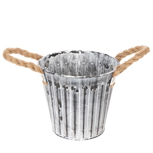Plant pot with handles, metal planter, decorative pot for planting Ø14.5cm buy online | Floristik24.co.uk