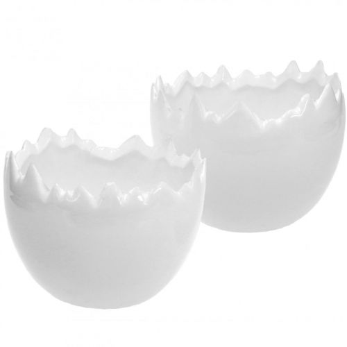 Floristik24 Plant pot eggshell white Ø12cm H9cm 2pcs