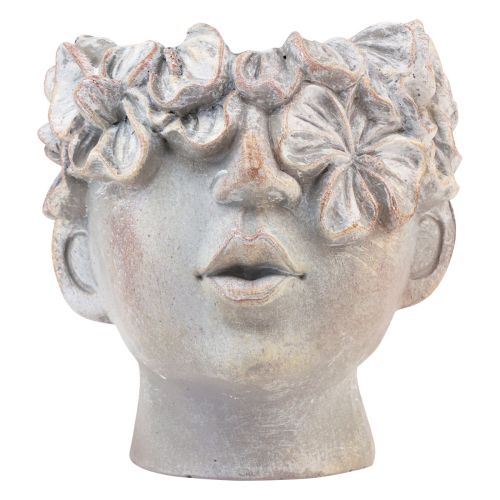 Product Plant pot face planter bust concrete look H14cm