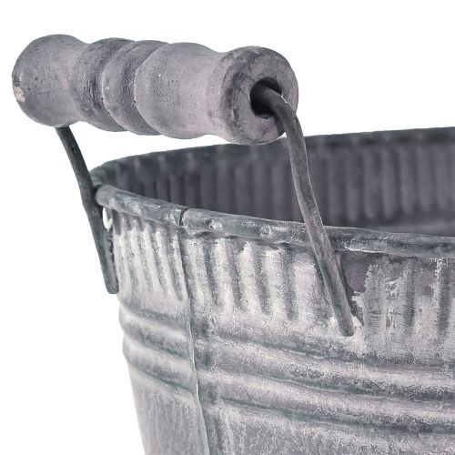 Floristik24 Plant pot oval flower pot metal base purple white L28cm