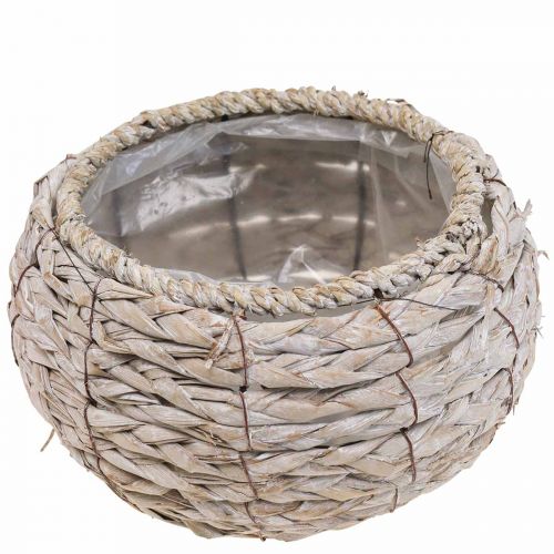 Product Plant basket plant pot round white washed Ø22cm H13cm