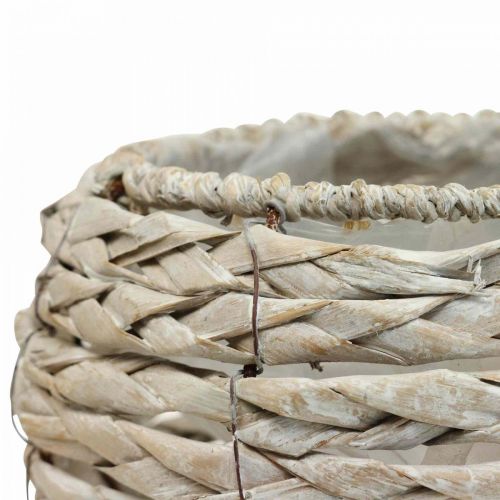 Product Plant basket flower pot rustic white washed Ø17cm H11cm