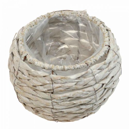 Product Plant basket flower pot rustic white washed Ø17cm H11cm