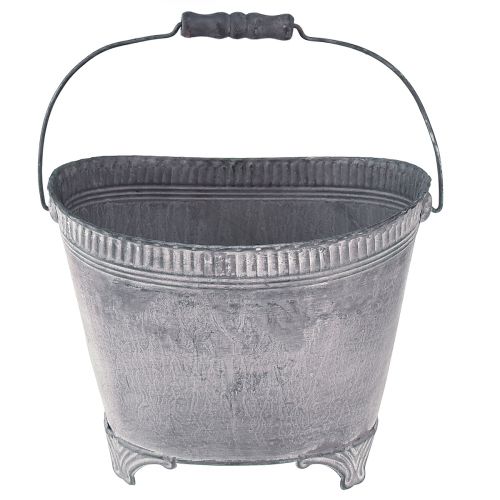 Floristik24 Planter metal flowerpot purple white H16.5cm