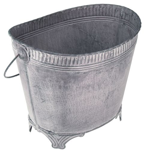 Floristik24 Planter metal flowerpot purple white H16.5cm