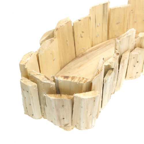 Floristik24 Wave planter made of wood, natural L76cm