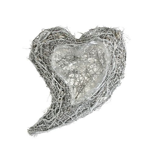 Floristik24 Plant Heart White Vine L30cm W23cm 2 pcs