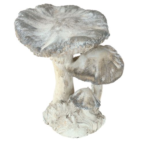 Mushroom decoration cast stone gray white washed 21.5×18×22cm