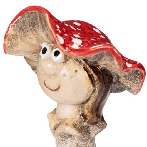 Red Mushroom Stick Figures – Boy and Girl Ceramic Set, 13cm – Pack of 2 | Floristik24.co.uk