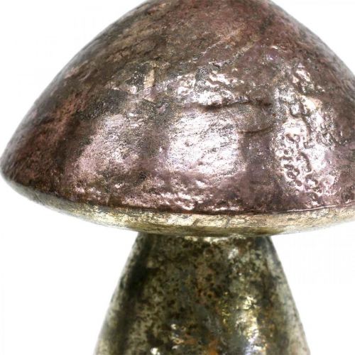 Floristik24 Decorative mushrooms pink autumn decoration glass Ø9cm H13.5cm 2pcs