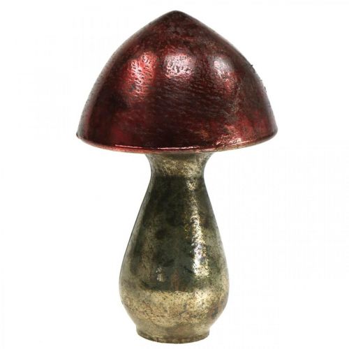 Product Deco mushroom red large glass autumn decoration Ø14cm H23cm