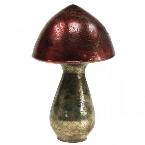Product Decoration Mushroom Red Large Glass Autumn Decoration Ø14cm H23cm