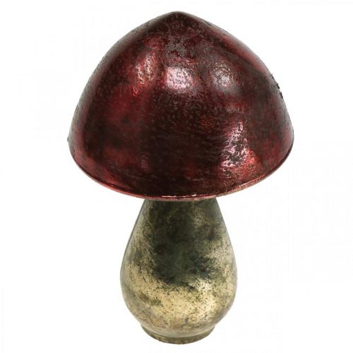 Product Decoration Mushroom Red Large Glass Autumn Decoration Ø14cm H23cm
