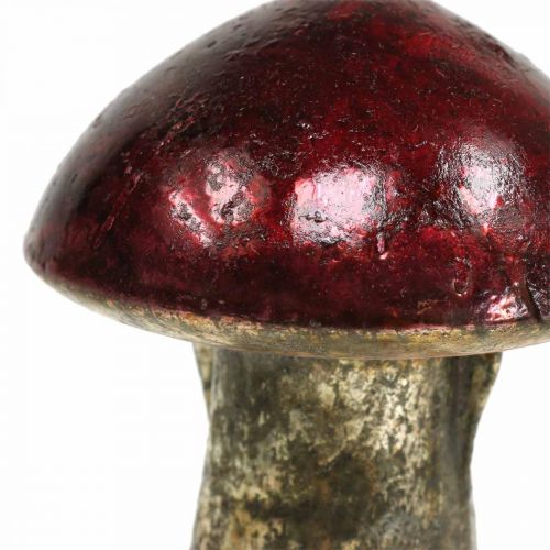 Floristik24 Deco mushrooms glass red autumn decoration table decoration Ø6.5cm H10cm 3pcs