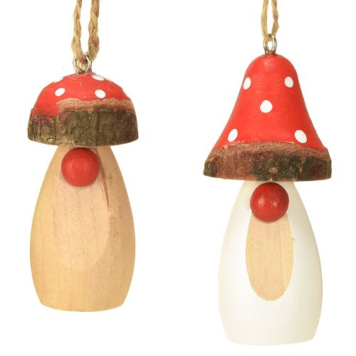 Floristik24 Mushroom for hanging wood white, brown assorted 6.5/8cm 8 pcs