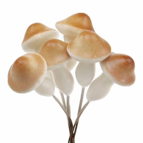 Floristik24 Mushrooms on wire nature 2cm 48pcs