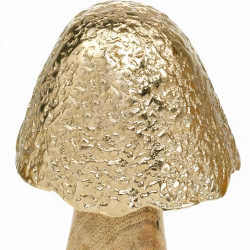 Floristik24 Decorative mushroom metal wood golden, nature table decoration autumn 18.5cm