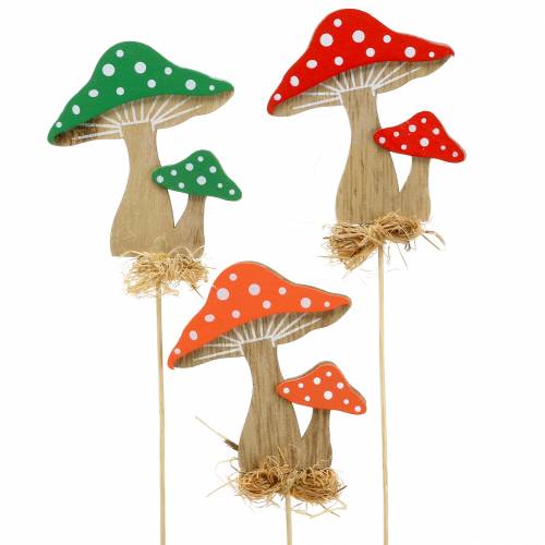 Floristik24 Flower pick Autumn décor Mushroom Assorted H28cm 12pcs