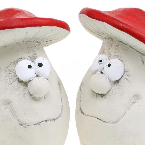 Product Mushrooms to decorate, New Year&#39;s Eve decoration, forest mushrooms, concrete decoration red, white H10cm W12.5cm 2pcs