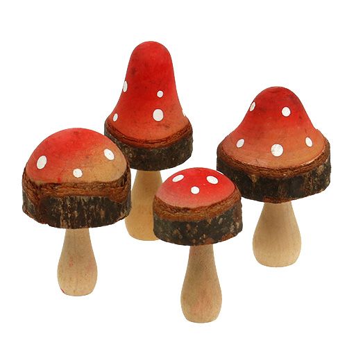 Floristik24 Wooden mushrooms mix 5.5cm - 8cm 8pcs