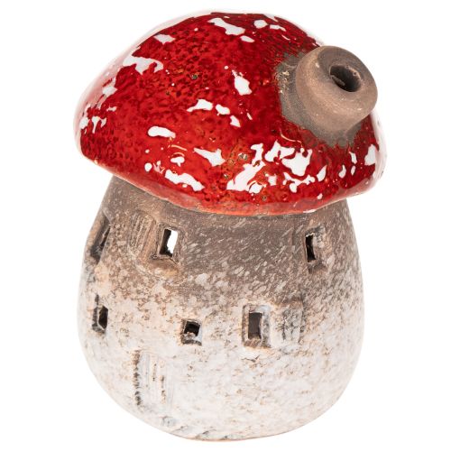 Mushroom House Light House Decorative Figurine Fly Agaric with Chimney 10cm 2pcs | Floristik24.co.uk
