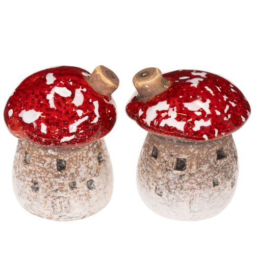 Mushroom House Decoration Miniature Fly Agaric 6cm 2pcs | Floristik24.co.uk