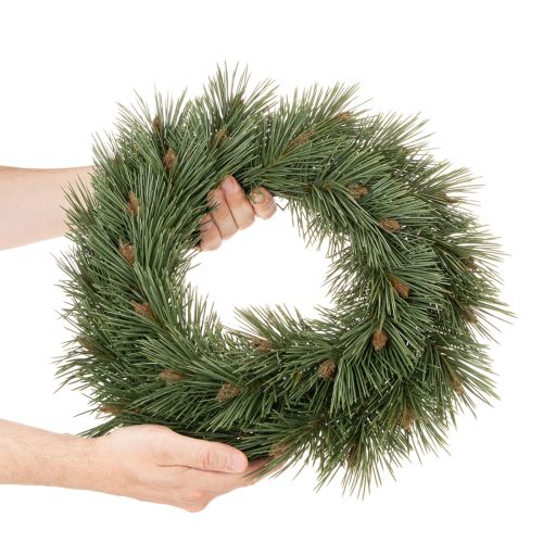 40cm Artificial Pine Wreath with Small Cones | Floristik24.co.uk