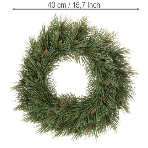 40cm Artificial Pine Wreath with Small Cones | Floristik24.co.uk