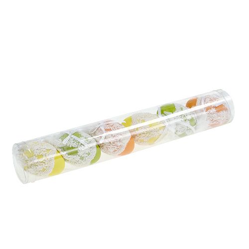 Floristik24 Plastic decorative eggs with tulle for hanging 6cm 6pcs