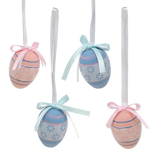 Plastic eggs for hanging 4cm blue-pink mix 36pcs
