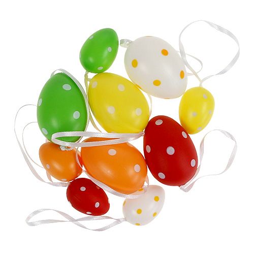 Floristik24 Plastic eggs assorted 4cm - 6cm dotted 22 pcs