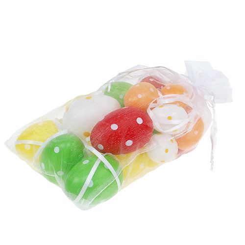 Floristik24 Plastic eggs assorted 4cm - 6cm dotted 22 pcs