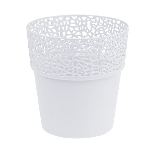Floristik24 Plastic Planter White Ø14.5cm H15.5cm 1 pc