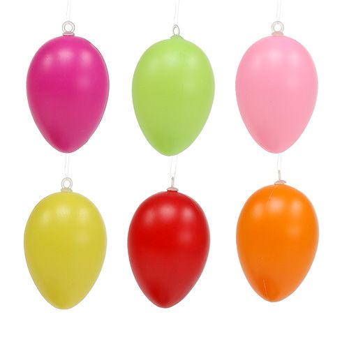 Floristik24 Plastic egg 6cm colorful assorted. 24st