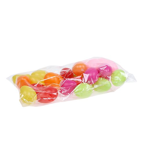 Floristik24 Plastic egg 6cm colorful assorted. 24st