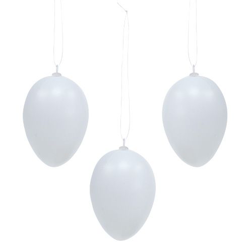 Floristik24 Plastic egg to hang 6cm white 12pcs