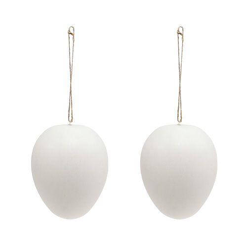 Product Plastic egg for hanging white 15cm 3pcs