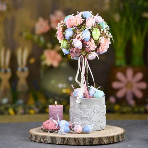Floristik24 Plastic eggs for hanging 4cm blue-pink mix 36pcs
