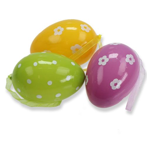 Floristik24 Plastic Decorative Easter Eggs for hanging 9cm 12pcs