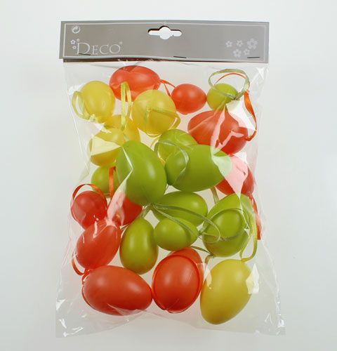 Floristik24 Plastic decorative easter eggs for hanging sorted 24pcs