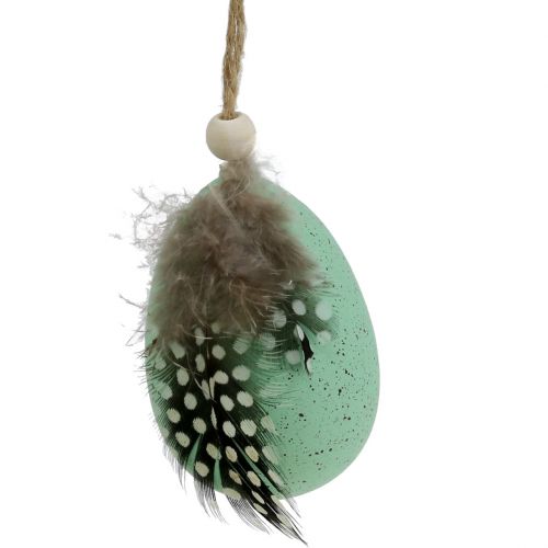 Floristik24 Plastic eggs with feather assorted 7cm 6pcs