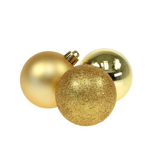 Floristik24 Plastic ball gold sort. Ø5cm 9pcs