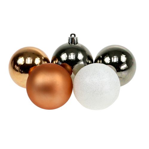 Floristik24 Plastic ball mix in brown, copper Ø6cm 30pcs