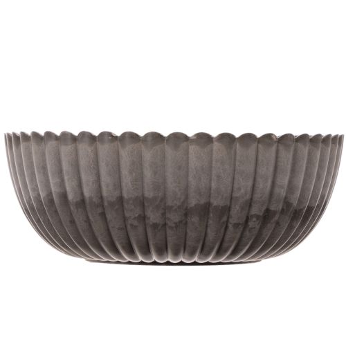 Round Ribbed Bowl Decorative Flower Arrangement Vessel 20cm Set of 2 | Floristik24.co.uk