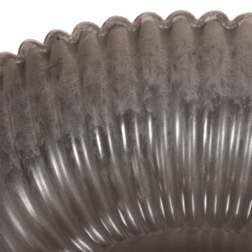 Round Ribbed Bowl Decorative Flower Arrangement Vessel 20cm Set of 2 | Floristik24.co.uk