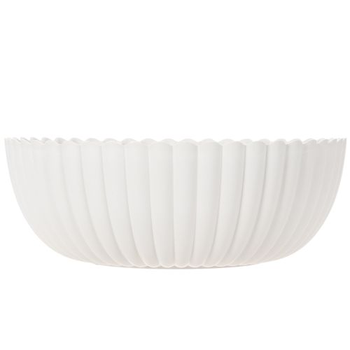 Large Ribbed Decorative Bowl in Light Grey – 25cm | Floristik24.co.uk
